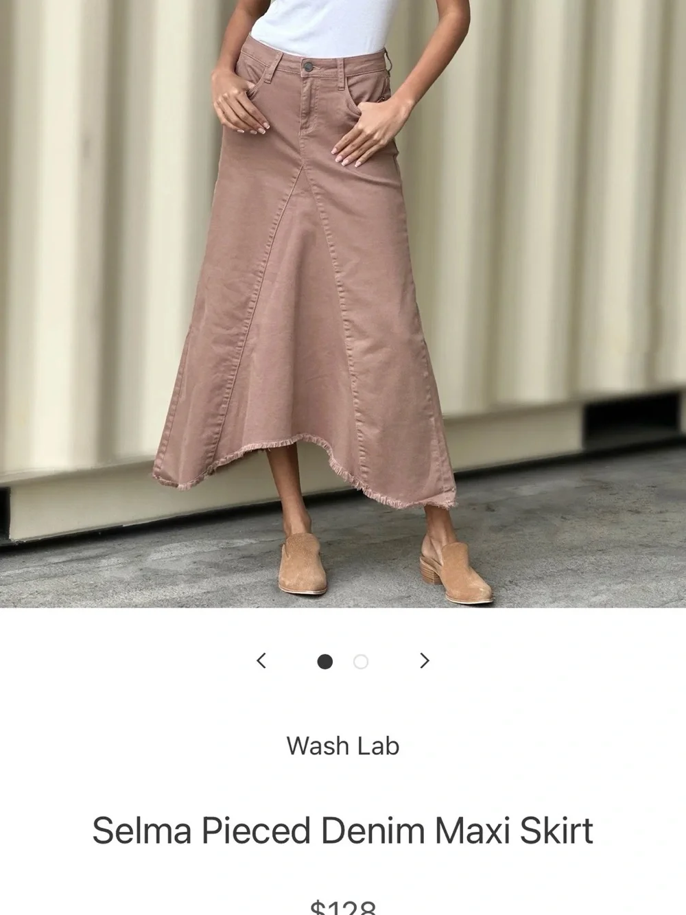 Washlab Taupe Selma Pieced Skirt with Raw Hem
